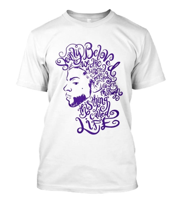Dearly Beloved We Are Gathered Here Today To Get Through This Thing Called Life Purple T-Shirt
