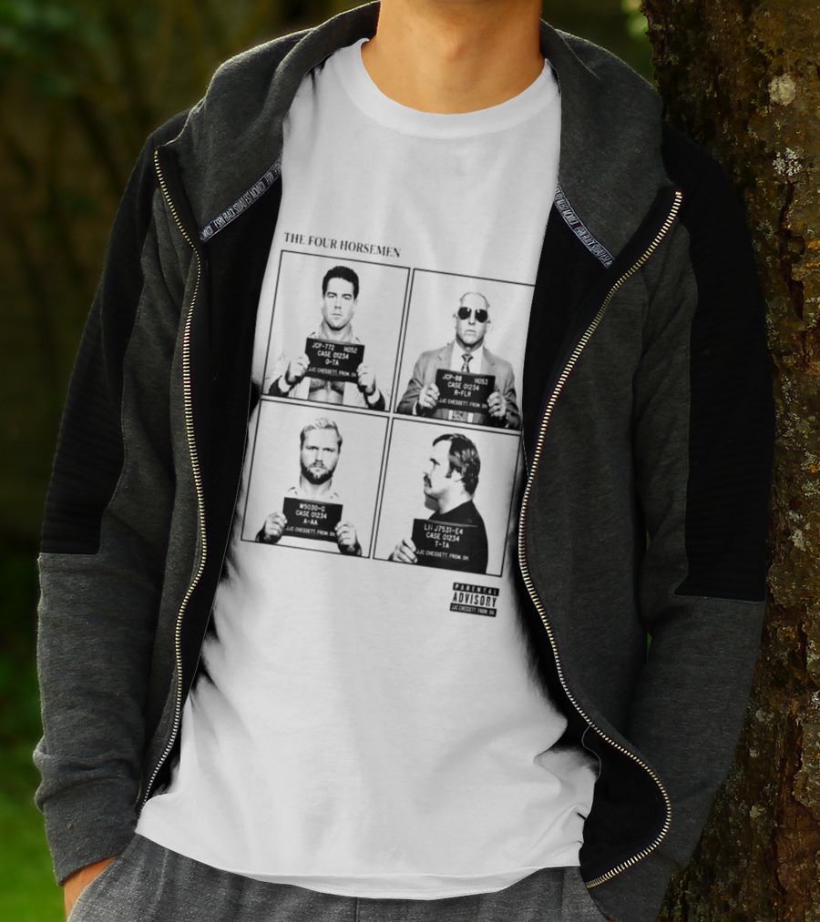 The Four Horsemen Ric Flair Tully Blanchard Arn Anderson Ole Anderson Shot Parental Advisory T-Shirt