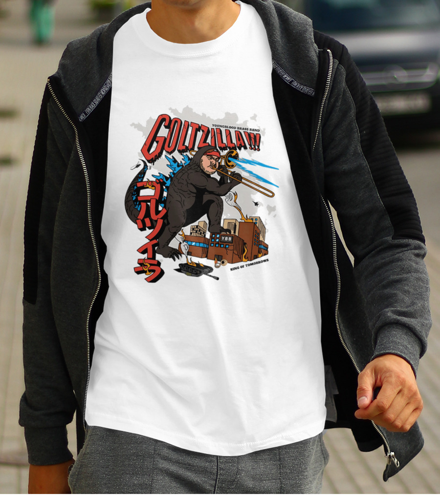GOLTZILLA Youngblood Brass Band King Of Tomorrows Trombone Rampage Japan YBB T-Shirt