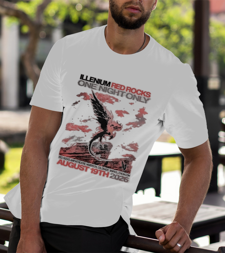 Illenium Red Rocks August 19th 2026 Morrison Colorado One Night Only T-Shirt