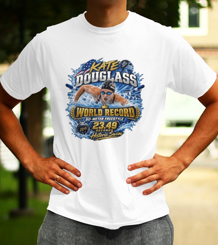 Kate Douglass World Record 50 Meter Freestyle 23.49 Seconds Historic Swim T-Shirt