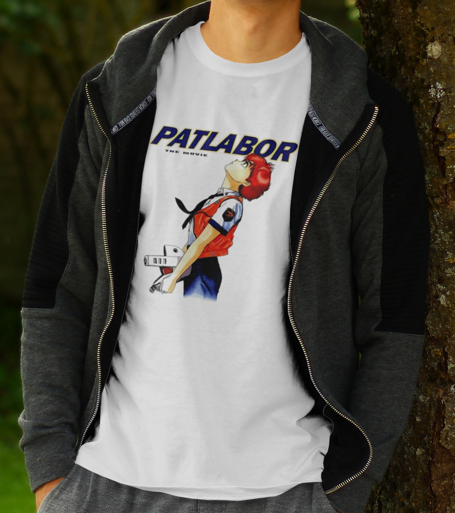 Patlabor The Movie Anime Girl Holding Helmet Looking Up T-Shirt