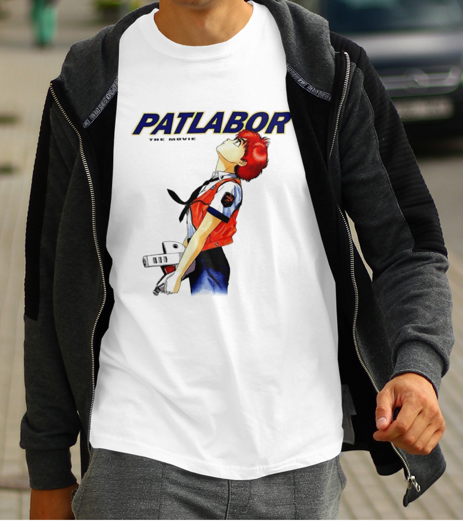 Patlabor The Movie Anime Girl Holding Helmet Looking Up T-Shirt