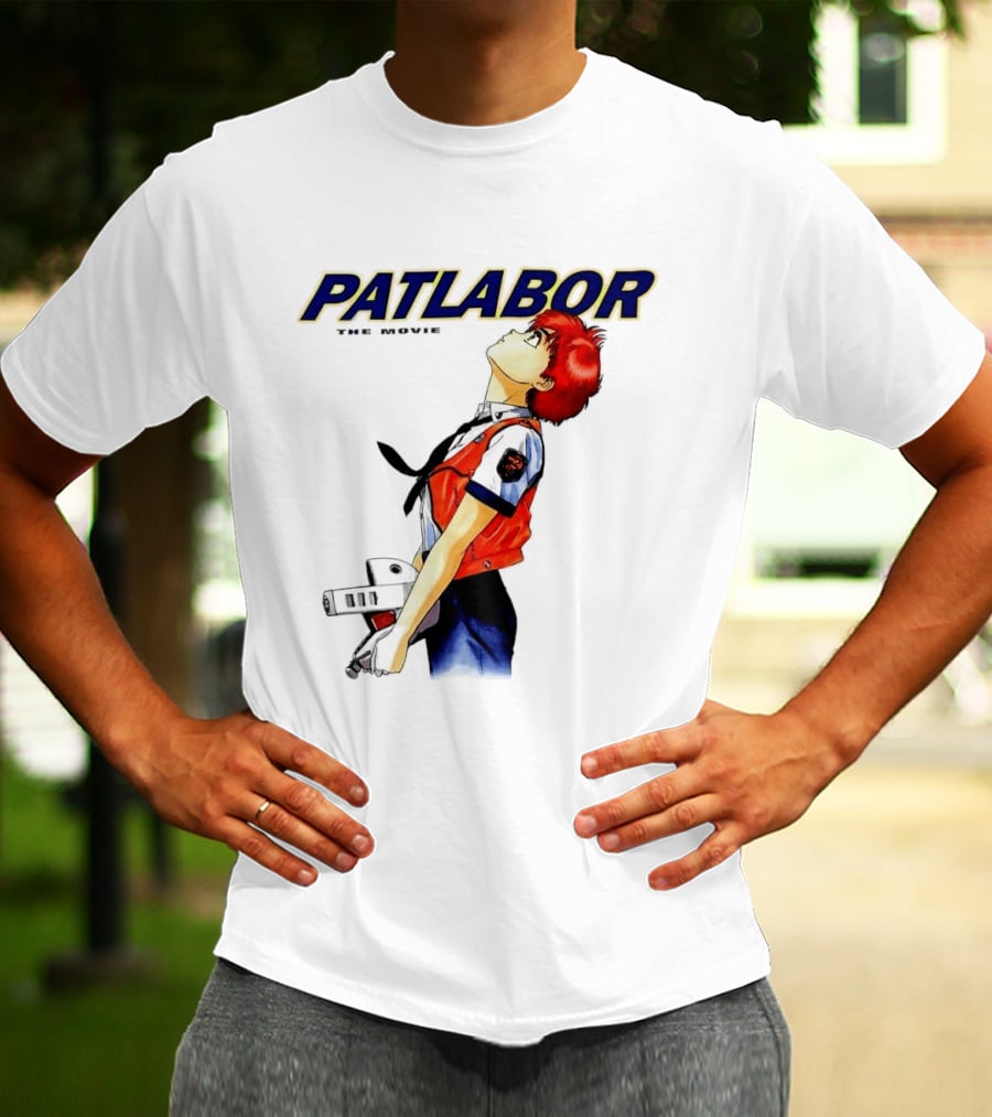 Patlabor The Movie Anime Girl Holding Helmet Looking Up T-Shirt