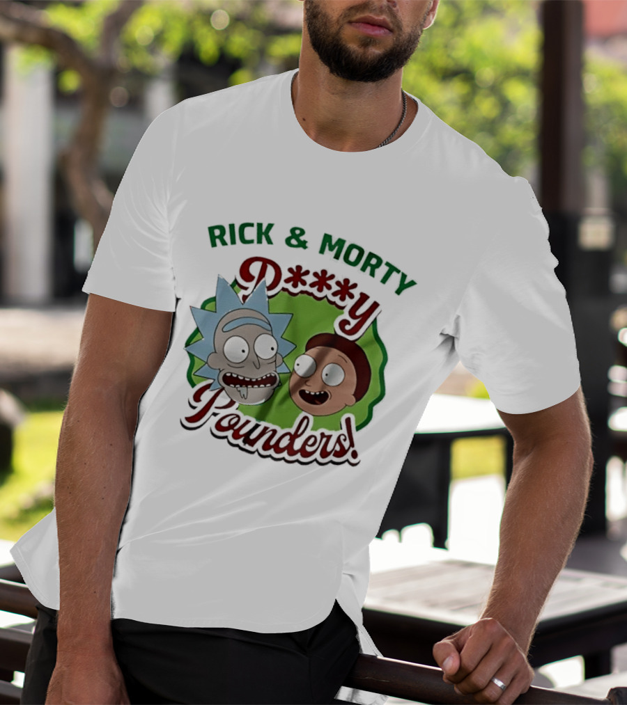 Rick And Morty P<strong></strong>y Pounders Cartoon Characters Green Portal T-Shirt