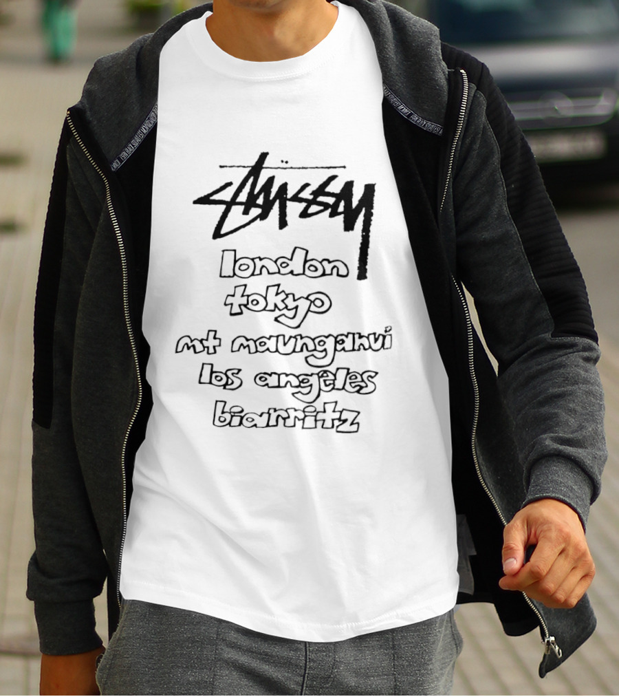 Stussy London Tokyo Mt Maunganui Los Angeles Biarritz Urban Streetwear Collection T-Shirt