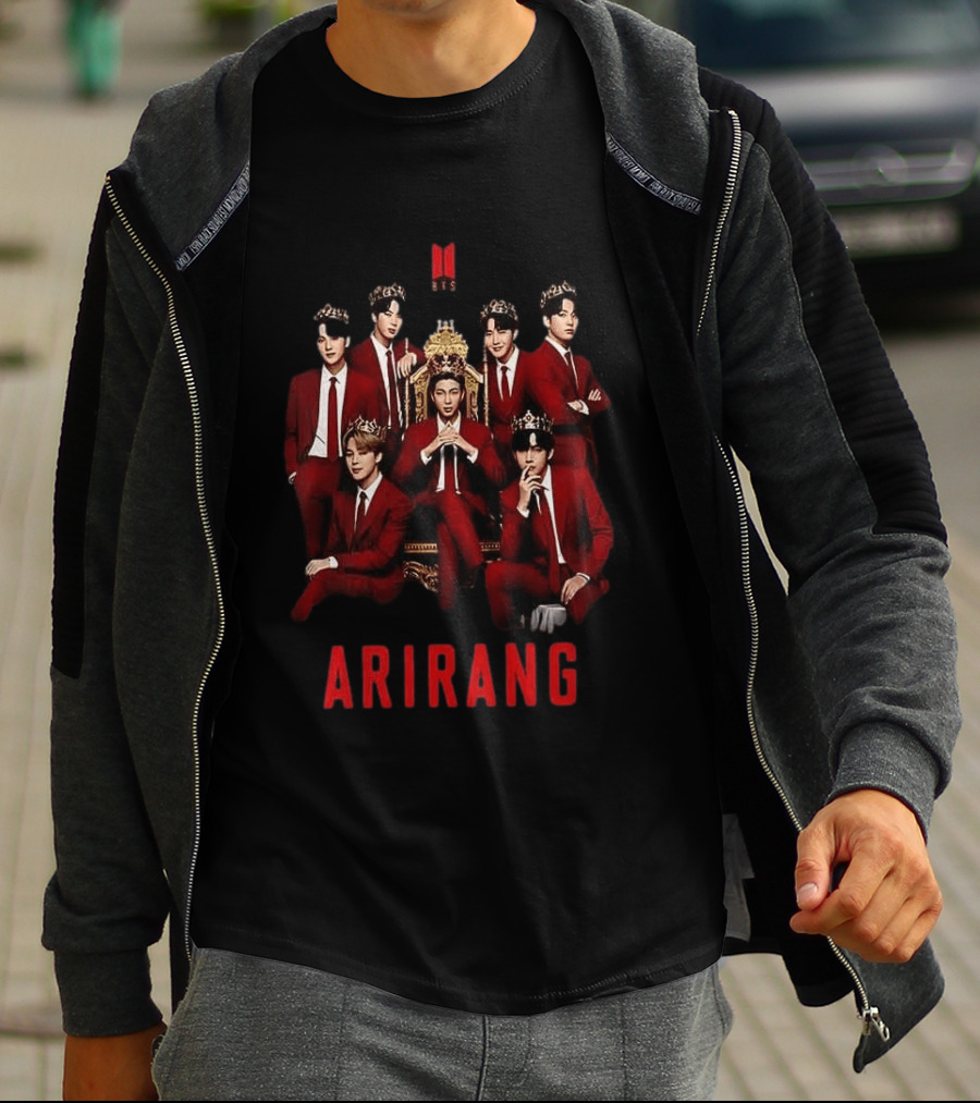 BTS World Tour 2026 Arirang Red Suits And Crowns T-Shirt