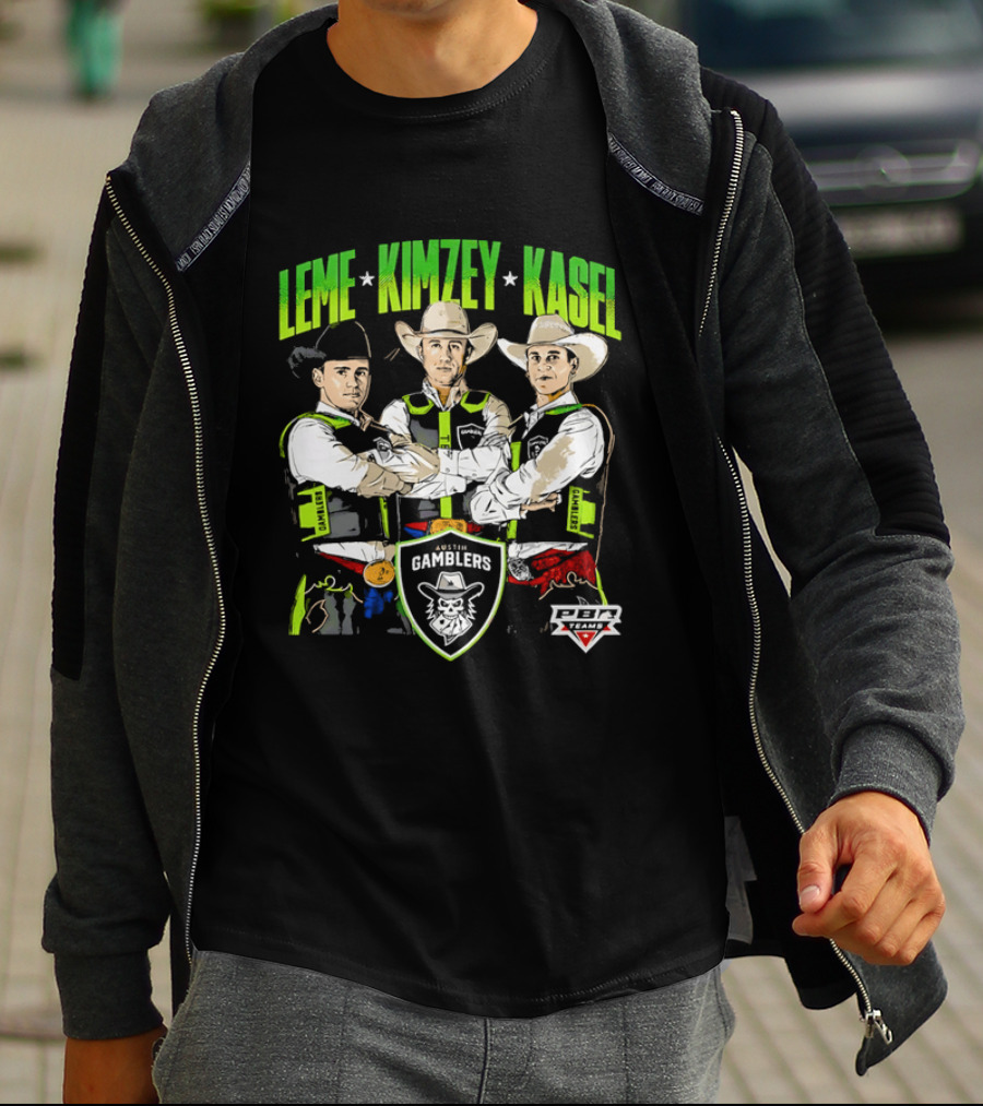 Austin Gamblers PBR Team Leme Kimzey Kasel Bull Riders T-Shirt