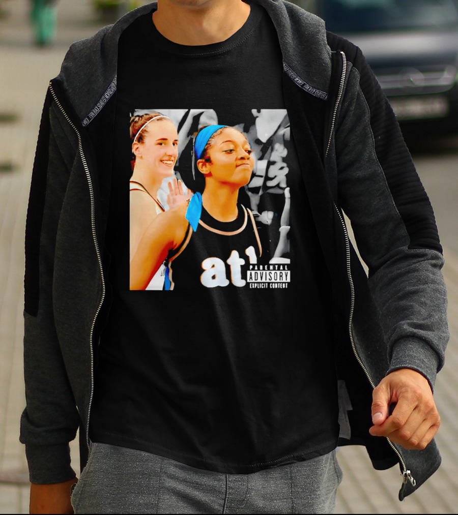 Caitlin Clark Angel Reese Memorable Moment Parental Advisory Explicit Content T-Shirt