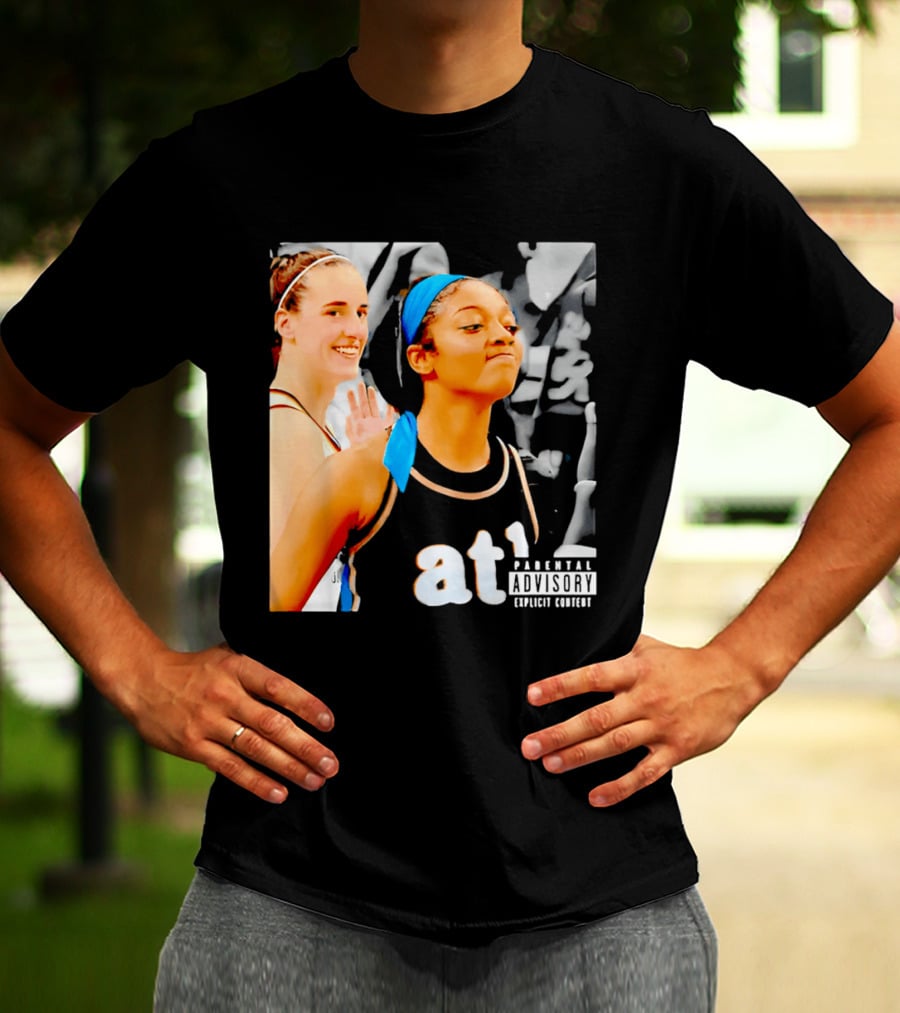 Caitlin Clark Angel Reese Memorable Moment Parental Advisory Explicit Content T-Shirt