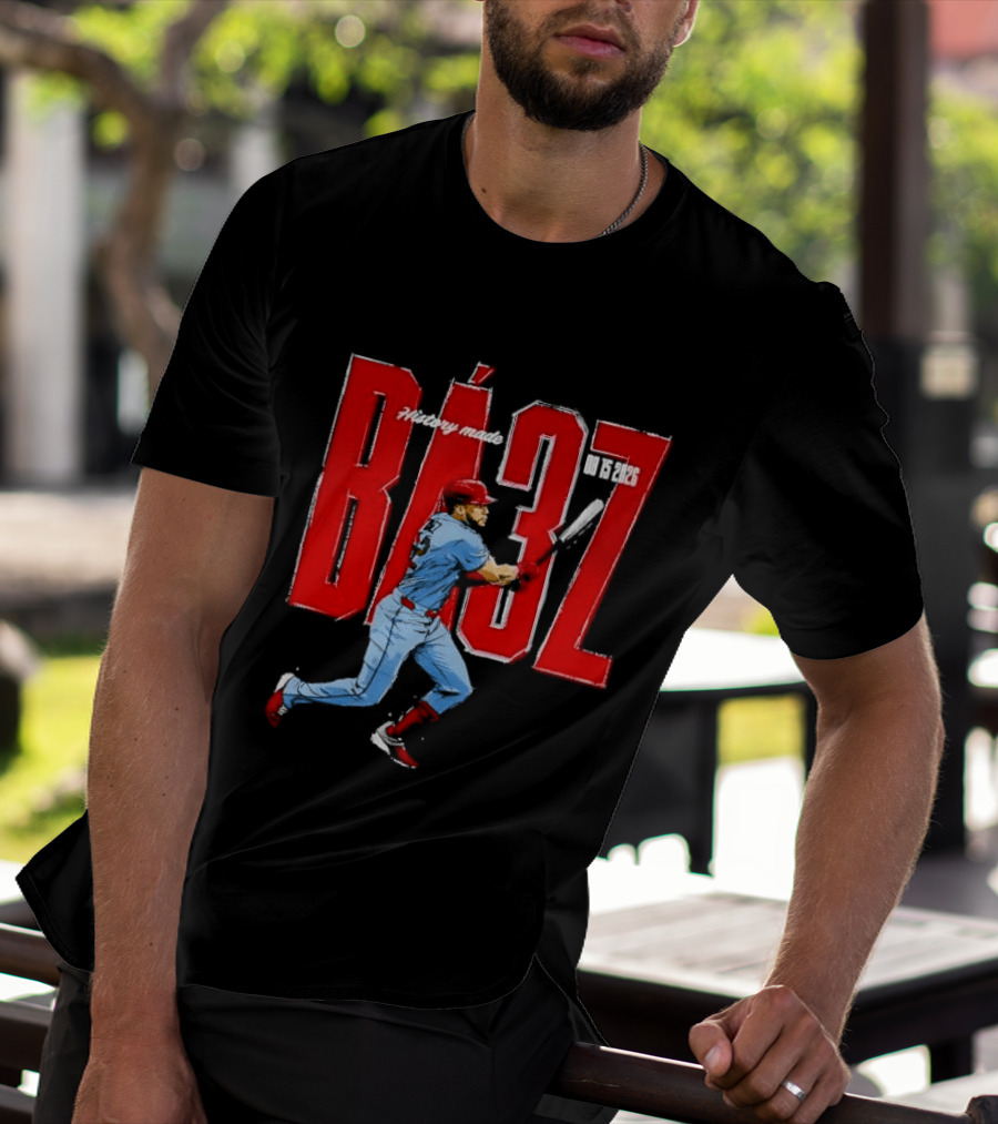 History Made Baez 08 15 2026 Baseball Player Swinging Bat Sketch T-Shirt