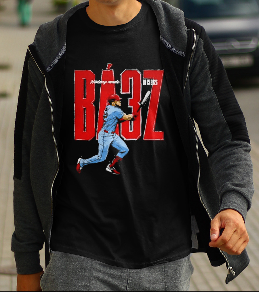History Made Baez 08 15 2026 Baseball Player Swinging Bat Sketch T-Shirt