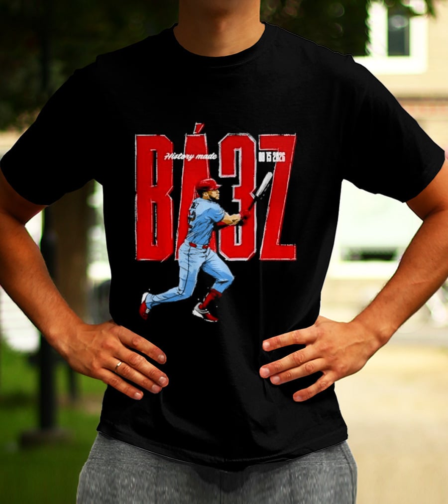 History Made Baez 08 15 2026 Baseball Player Swinging Bat Sketch T-Shirt
