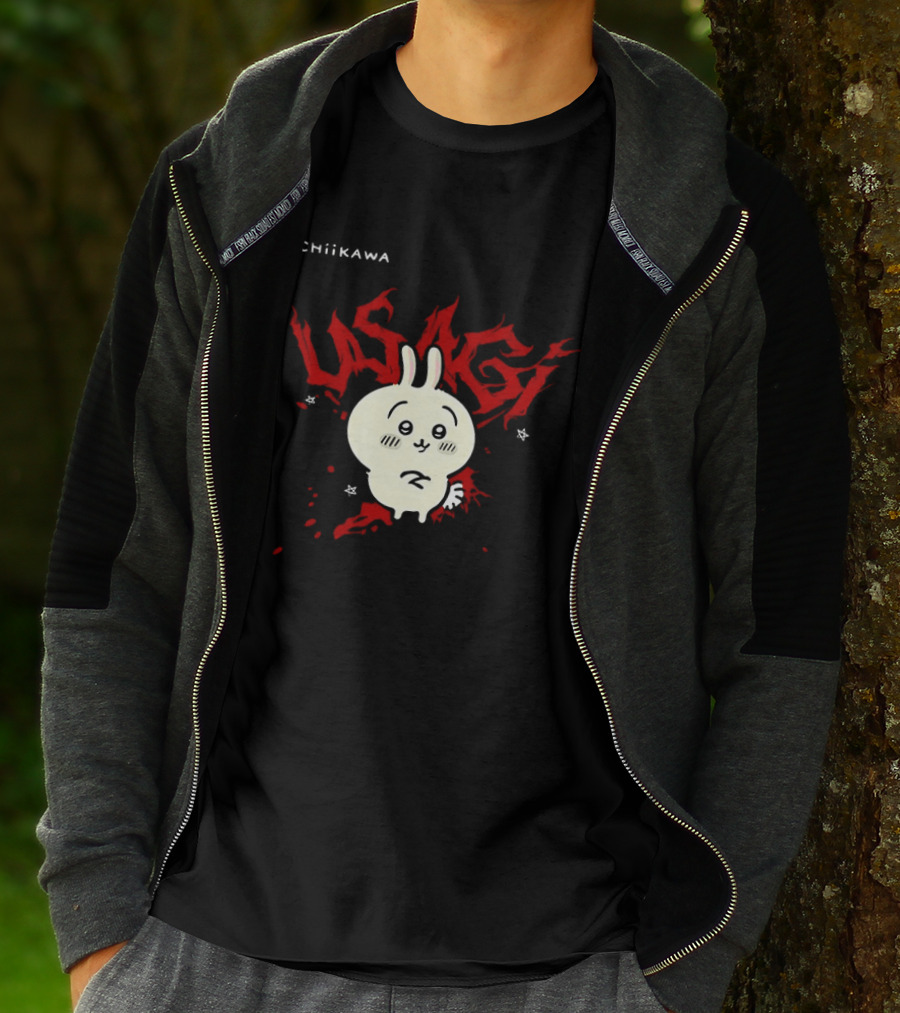 Chiikawa Usagi Kawaii Anime Red T-Shirt