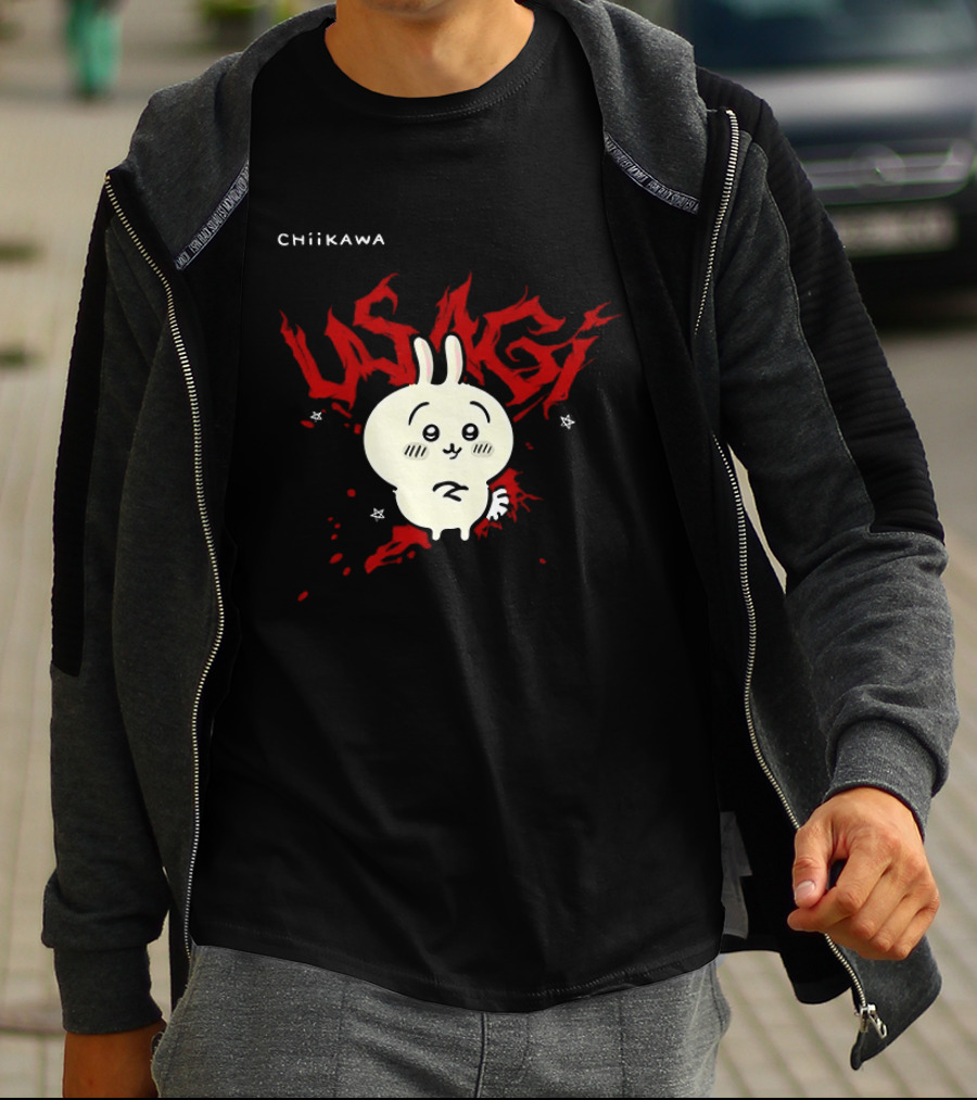 Chiikawa Usagi Kawaii Anime Red T-Shirt
