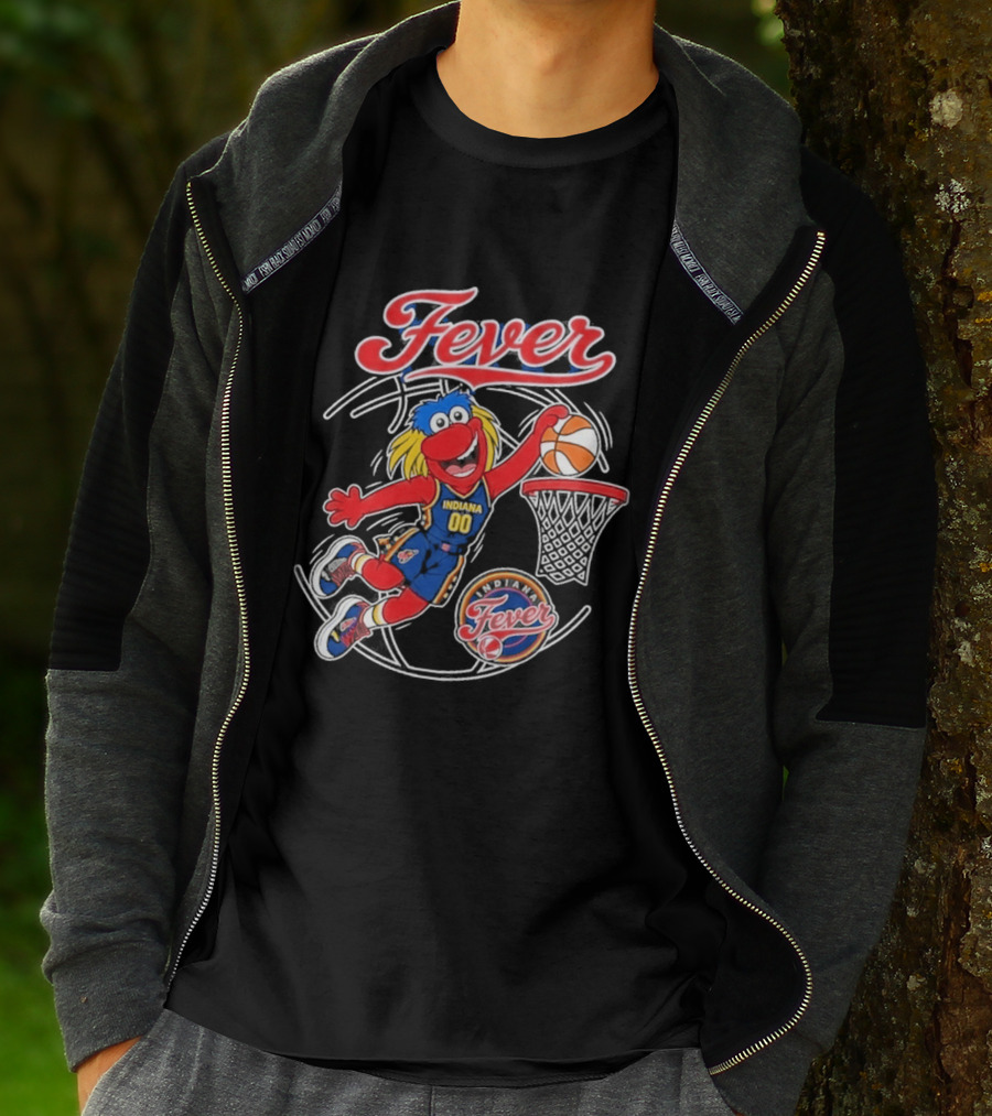 Indiana Fever Basketball Mascot Slam Dunk 2026 T-Shirt