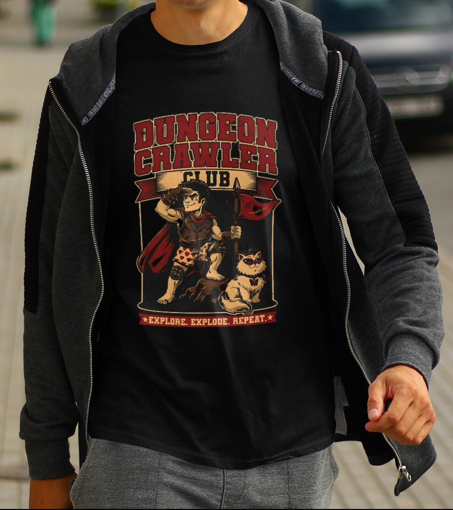 Dungeon Crawler Club Explore Explode Repeat Dungeon Crawler Carl Adventure T-Shirt