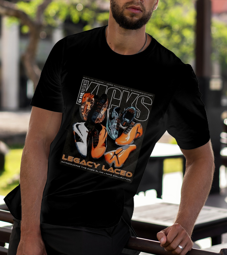 SLAM Presents KICKS Legacy Laced 2026 Introducing Caitlin Clark José Alvarado Stephen Curry Nike Collection T-Shirt