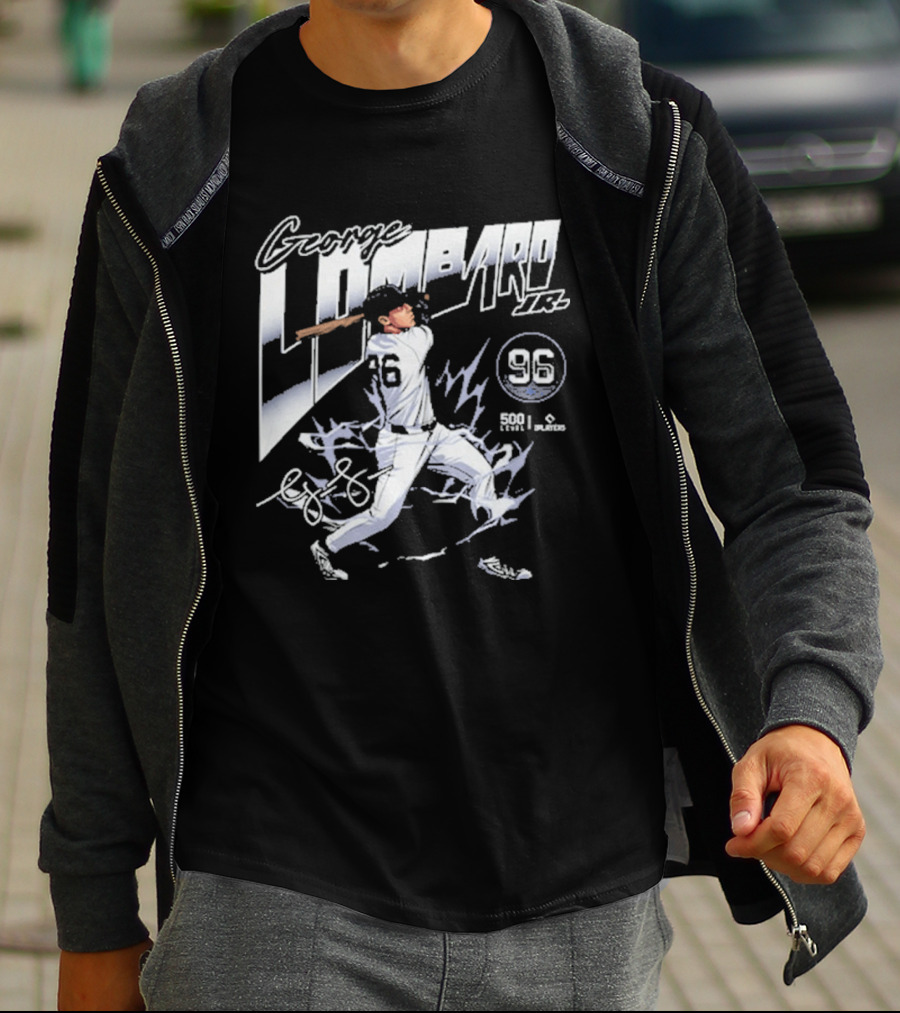 George Lombard Jr. 96 New York Y Electric Baseball Player With Dynamic Swing T-Shirt