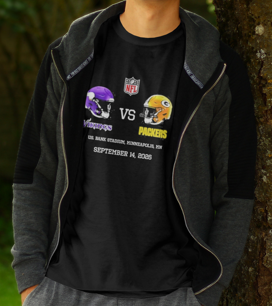 Green Bay Packers Vs Minnesota Vikings NFL U.S. Bank Stadium Minneapolis September 14 2026 T-Shirt