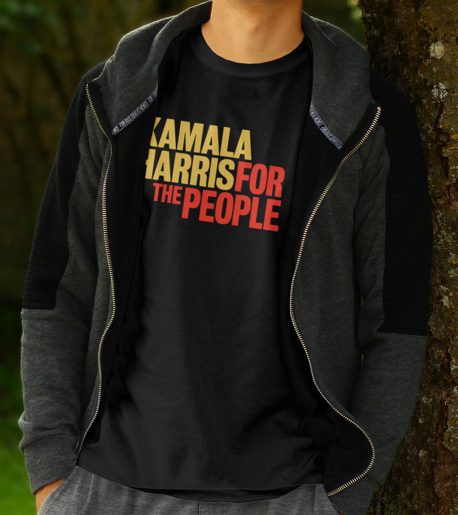 Kamala Harris For The People Text Classic Bold Yellow And Red T-Shirt