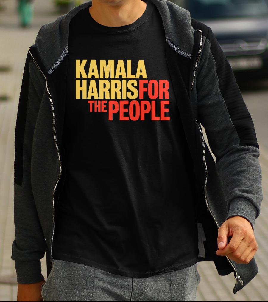 Kamala Harris For The People Text Classic Bold Yellow And Red T-Shirt