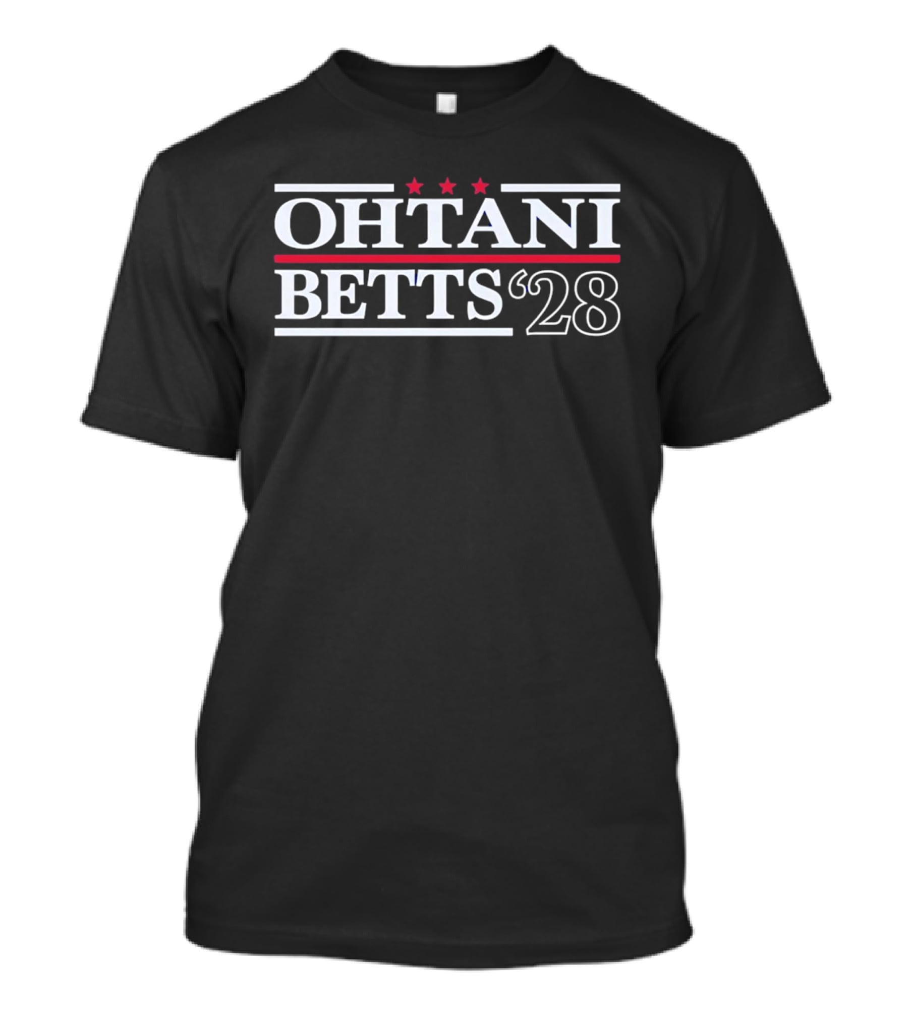 Ohtani Betts 28 Three Stars Red Stripes Political Campaign T-Shirt