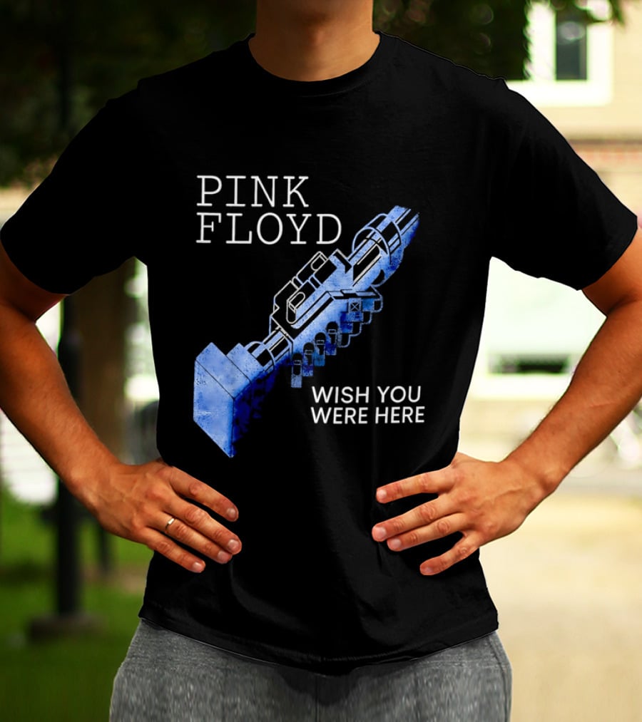 Pink Floyd Wish You Were Here Blue Mechanical Robot Handshake T-Shirt