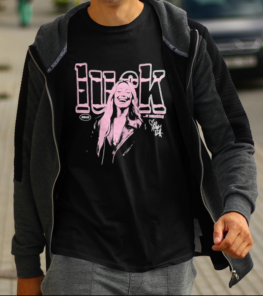 Luck Or Something Hilary Duff Laughing Woman Pink Tint Leather Jacket T-Shirt