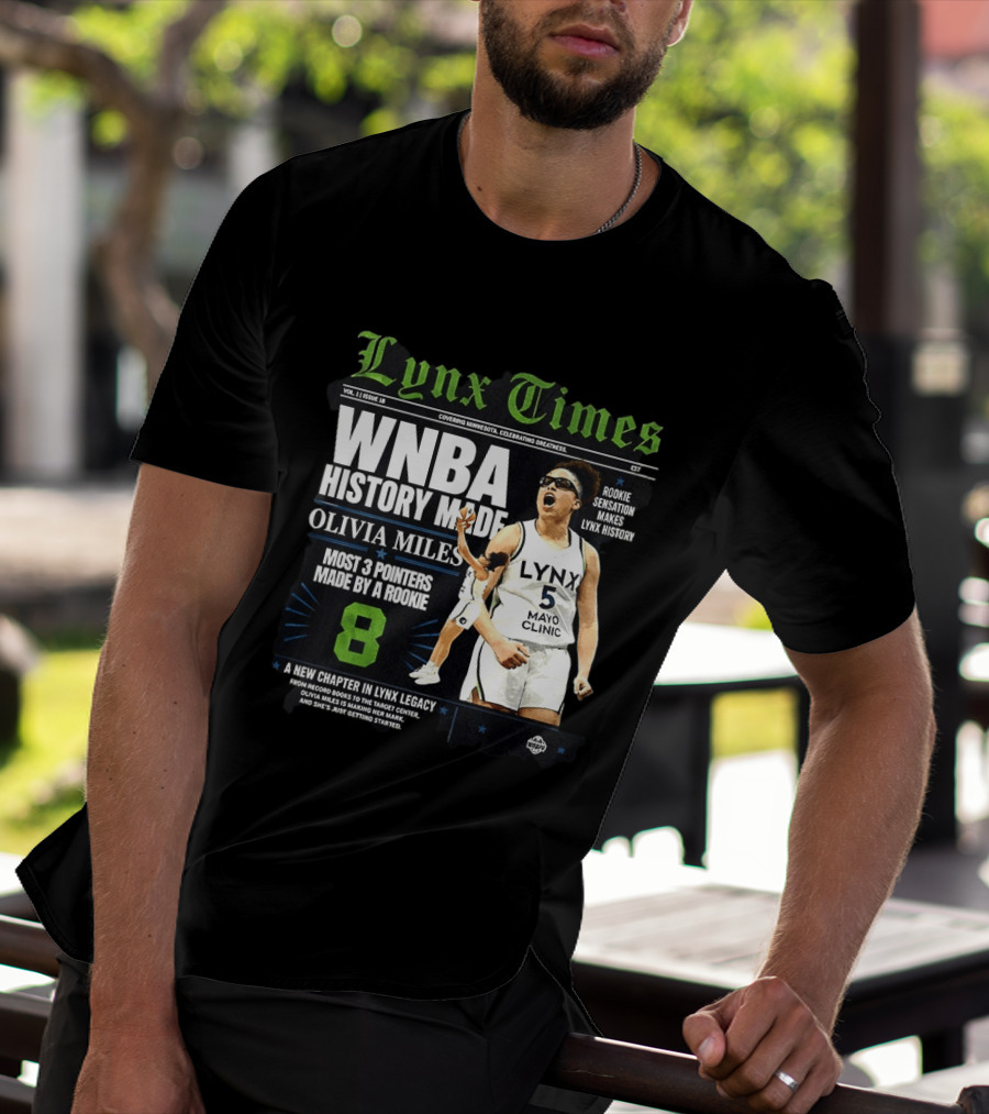 WNBA History Made Olivia Miles Lynx Times Most 3 Pointers By A Rookie T-Shirt