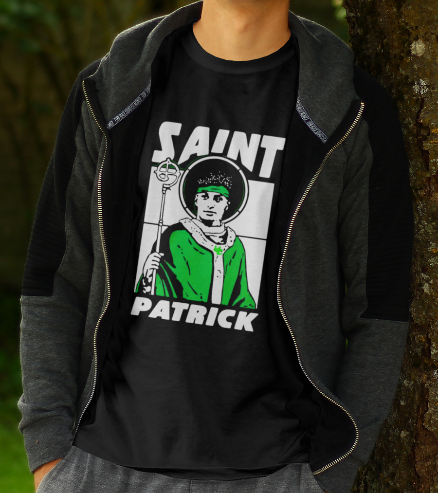 Saint Patrick Mahomes Kansas City Chiefs Iconic Green Halo And Staff T-Shirt