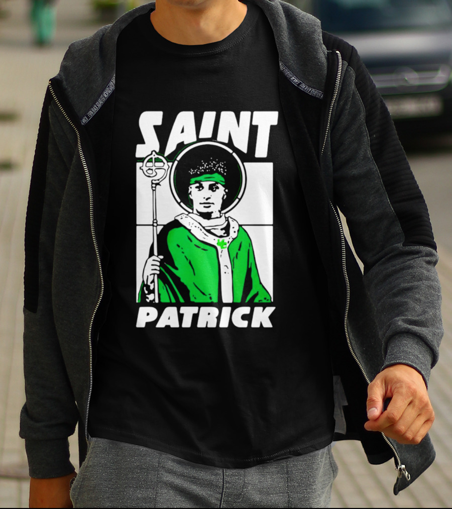 Saint Patrick Mahomes Kansas City Chiefs Iconic Green Halo And Staff T-Shirt
