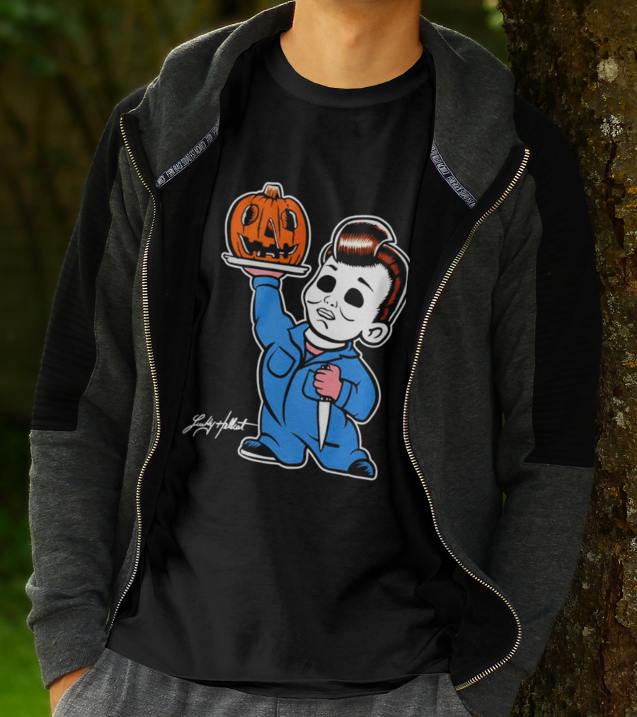 Michael Myers Big Boy Halloween Pumpkin Knife T-Shirt
