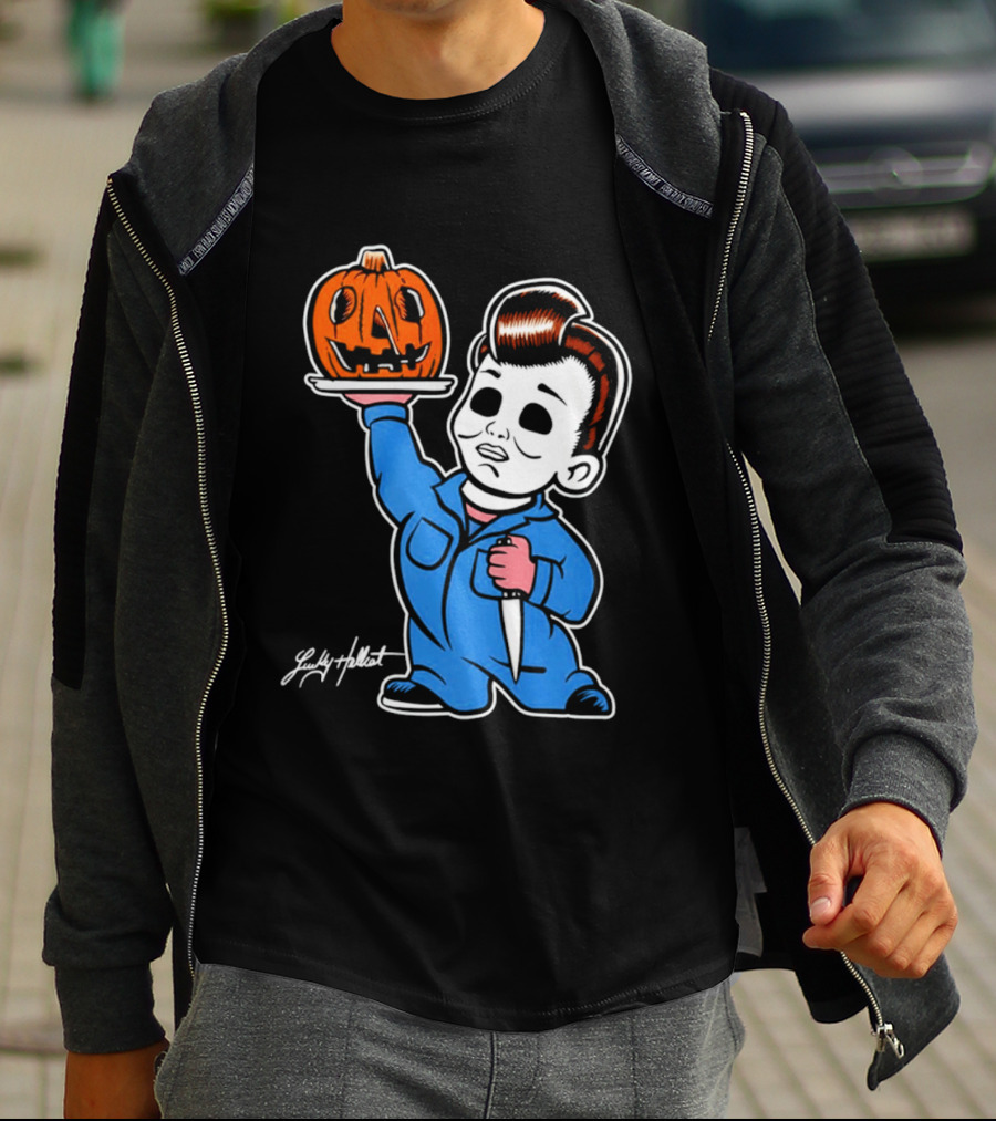 Michael Myers Big Boy Halloween Pumpkin Knife T-Shirt