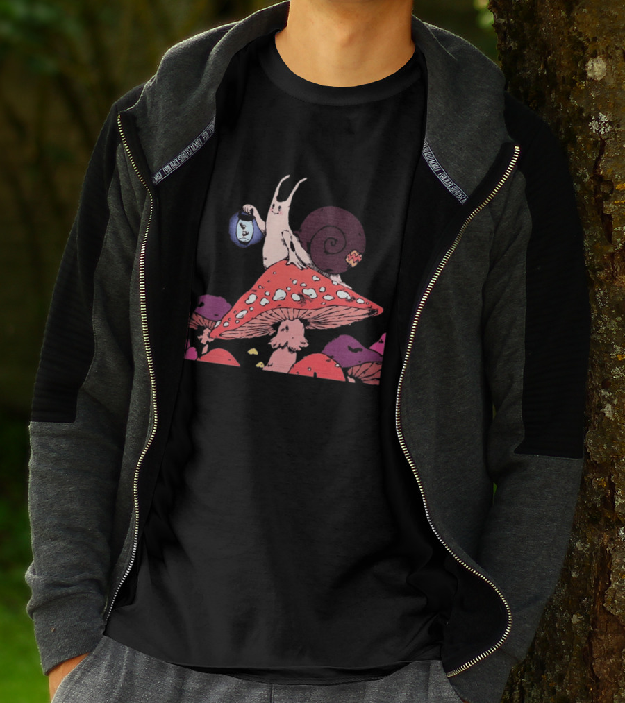 Steady Hands Snail Lantern On Giant Mushroom T-Shirt
