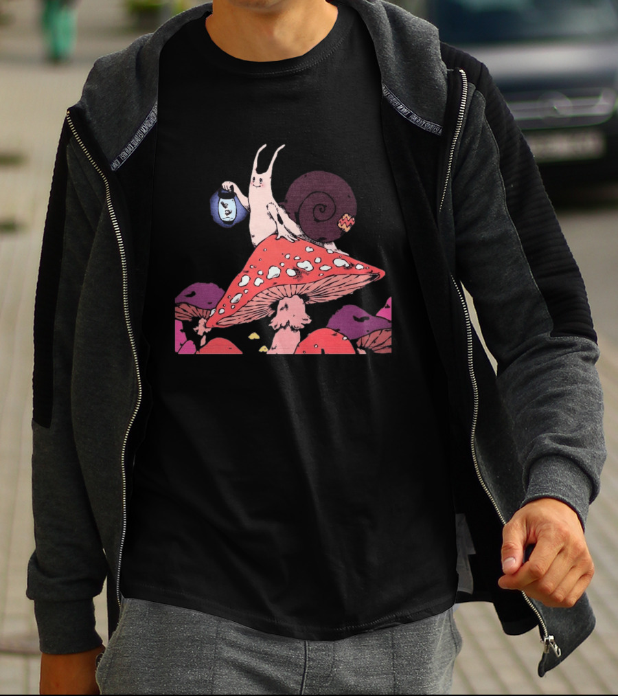 Steady Hands Snail Lantern On Giant Mushroom T-Shirt