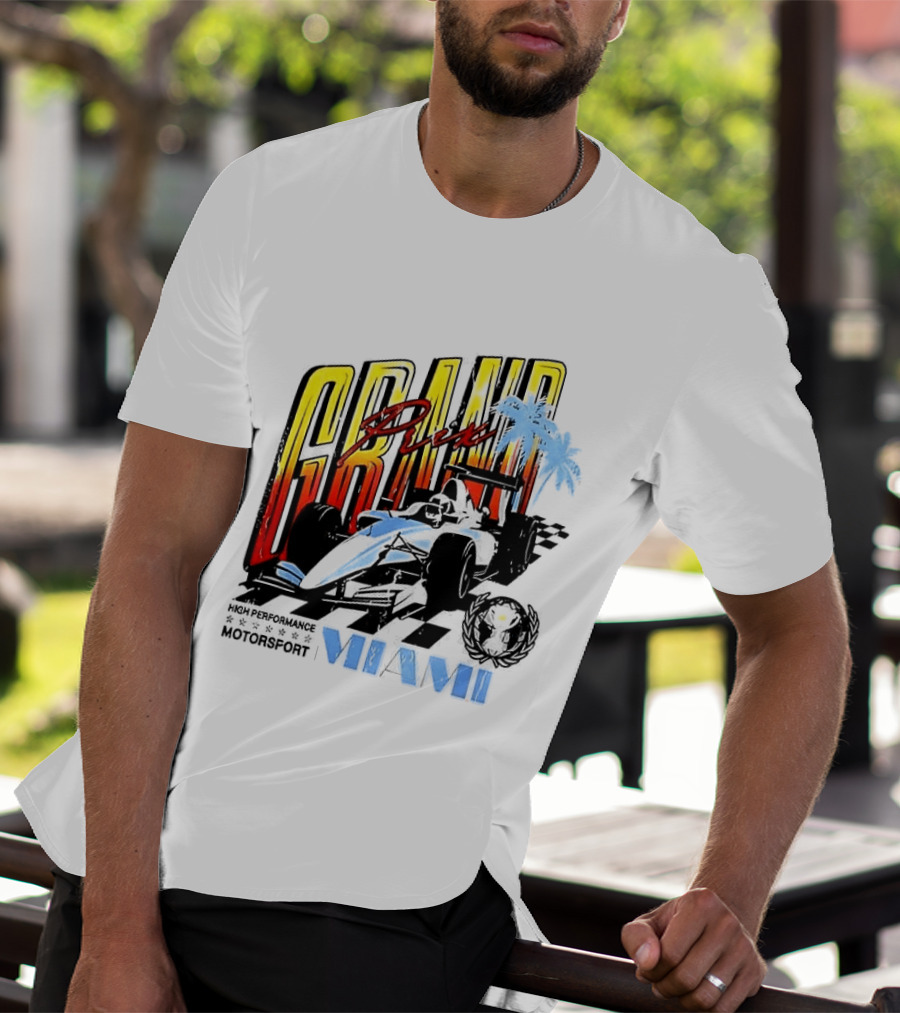 Chicago Bears Grand Prix Motorsport Miami Racing Car T-Shirt