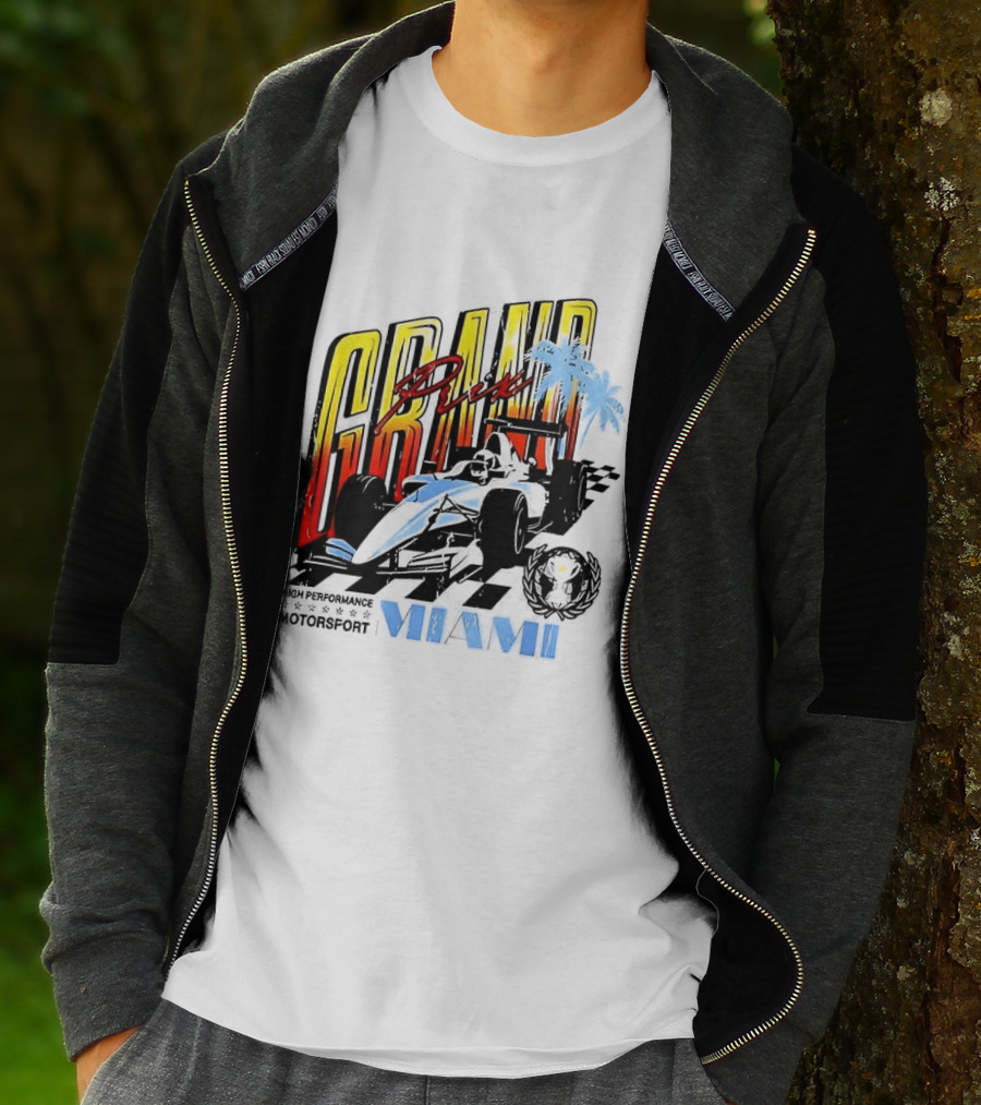 Chicago Bears Grand Prix Motorsport Miami Racing Car T-Shirt