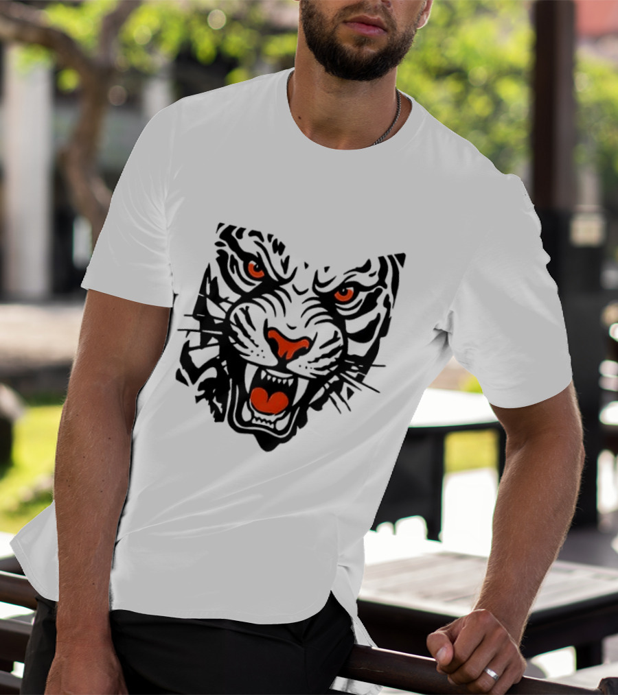 Cincinnati Bengals Open In Orange 2026 Season Tiger Face T-Shirt