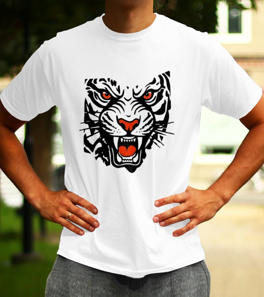 Cincinnati Bengals Open In Orange 2026 Season Tiger Face T-Shirt
