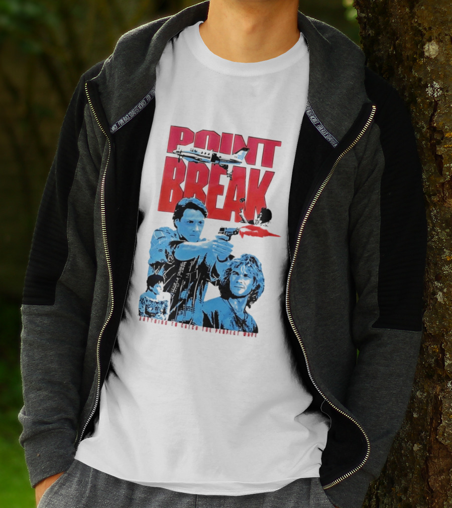 Point Break Movie Characters Anything To Catch The Perfect Wave Gun Airplane T-Shirt