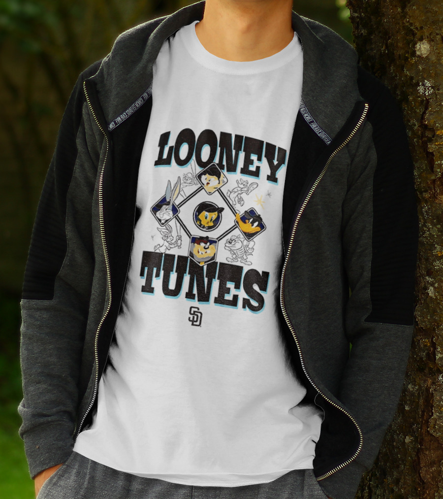San Diego Padres New Era Looney Tunes MLB Cream Characters T-Shirt