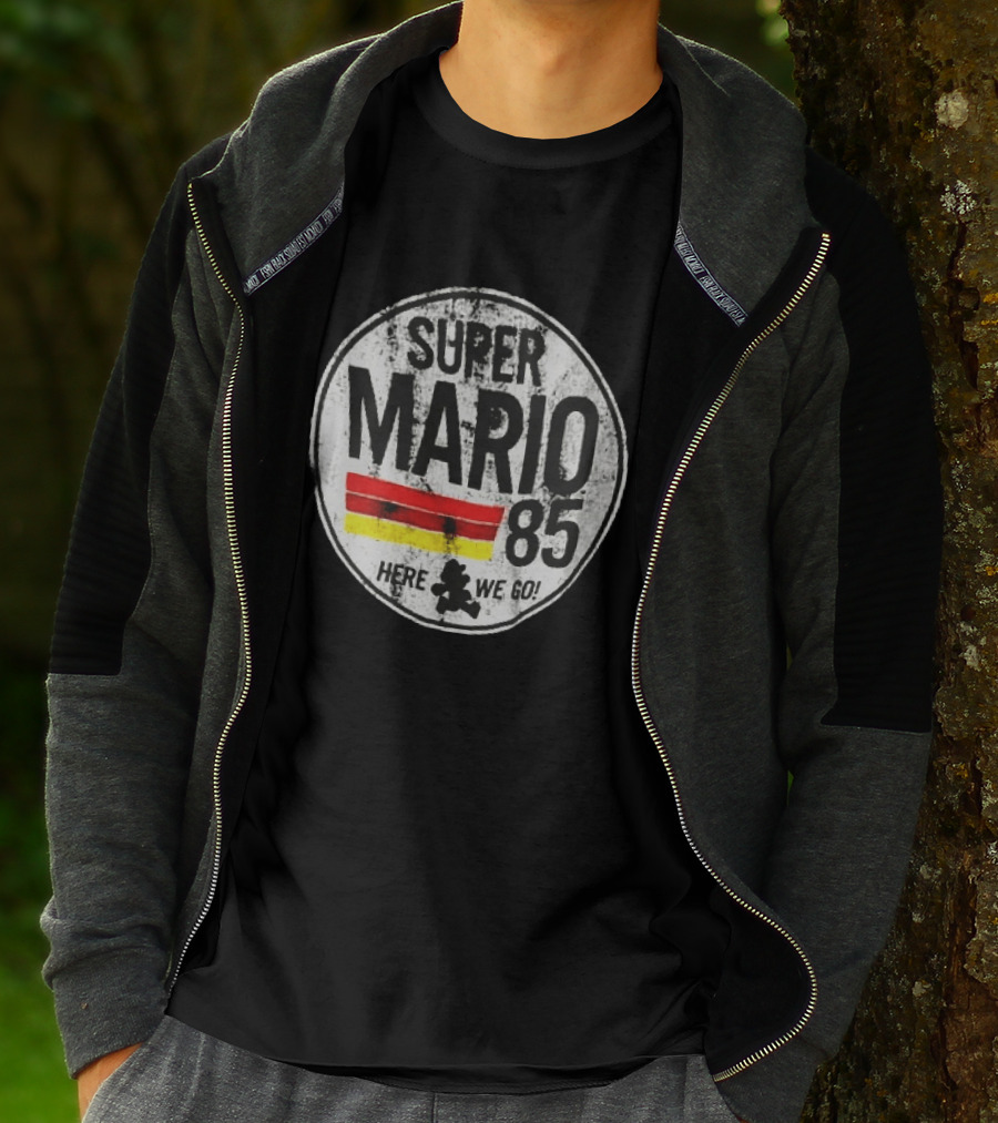 Super Mario 85 Here We Go Vintage Circle T-Shirt