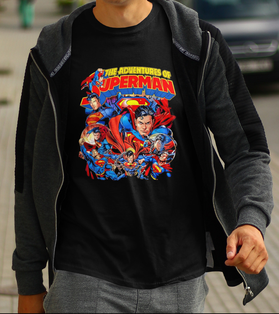 The Adventures Of Superman Iconic 2026 Comic Collage T-Shirt