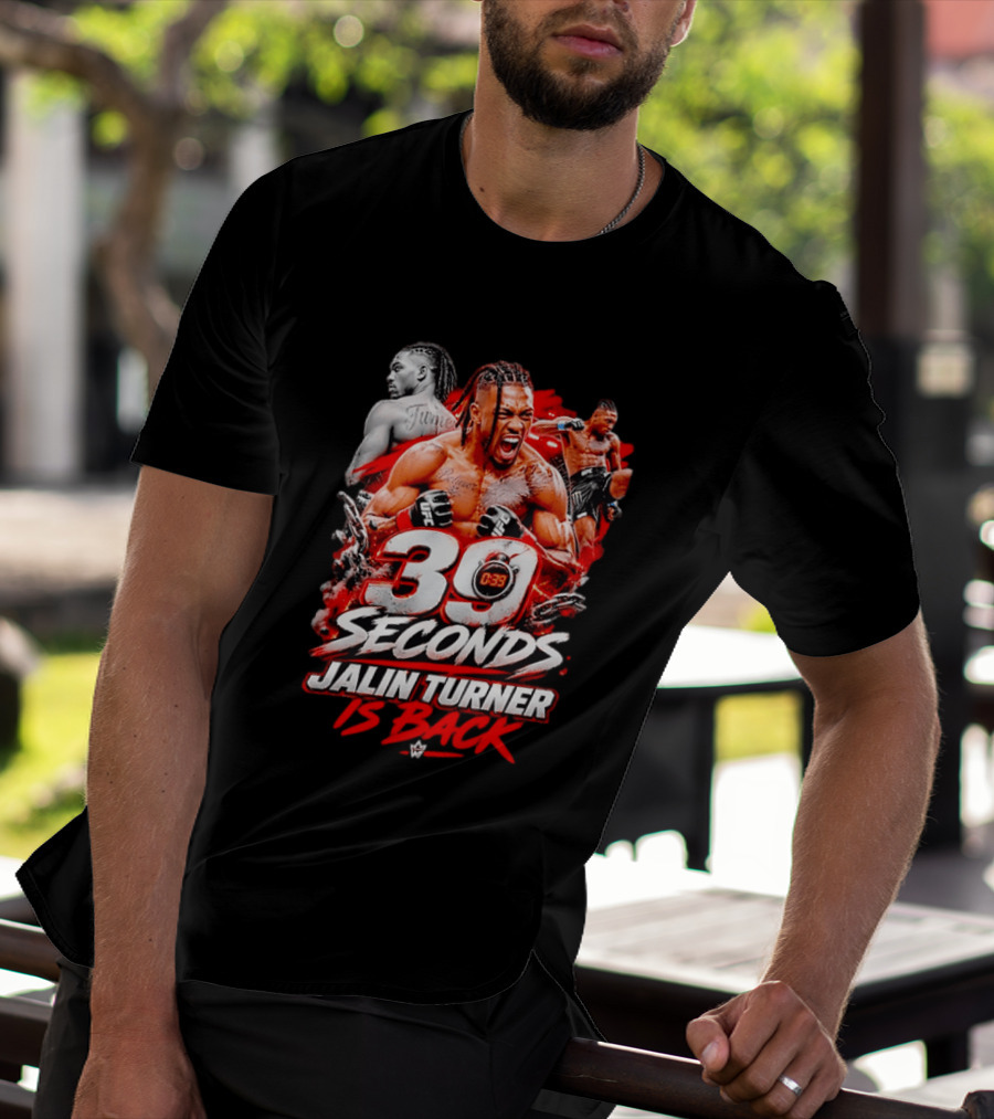 39 Seconds Jalin Turner UFC Fighter Photo Collage Red Glow Is Back T-Shirt