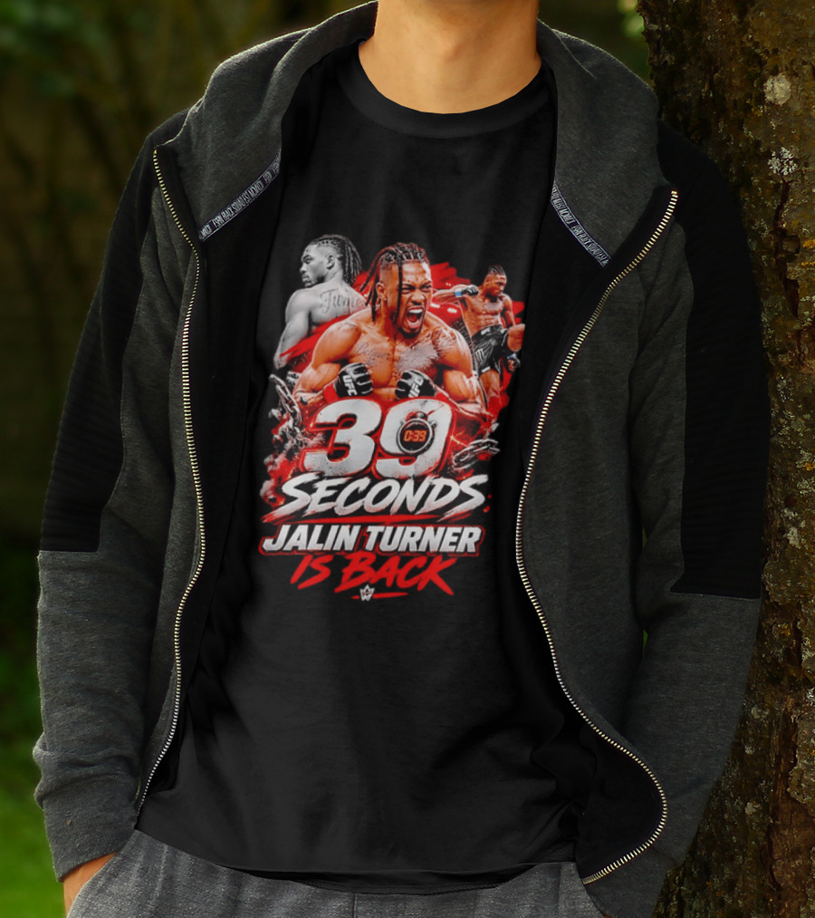 39 Seconds Jalin Turner UFC Fighter Photo Collage Red Glow Is Back T-Shirt