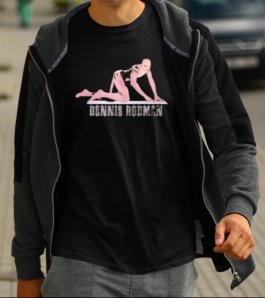 Dennis Rodman Pink Tinted Gothic Crawling Figure T-Shirt
