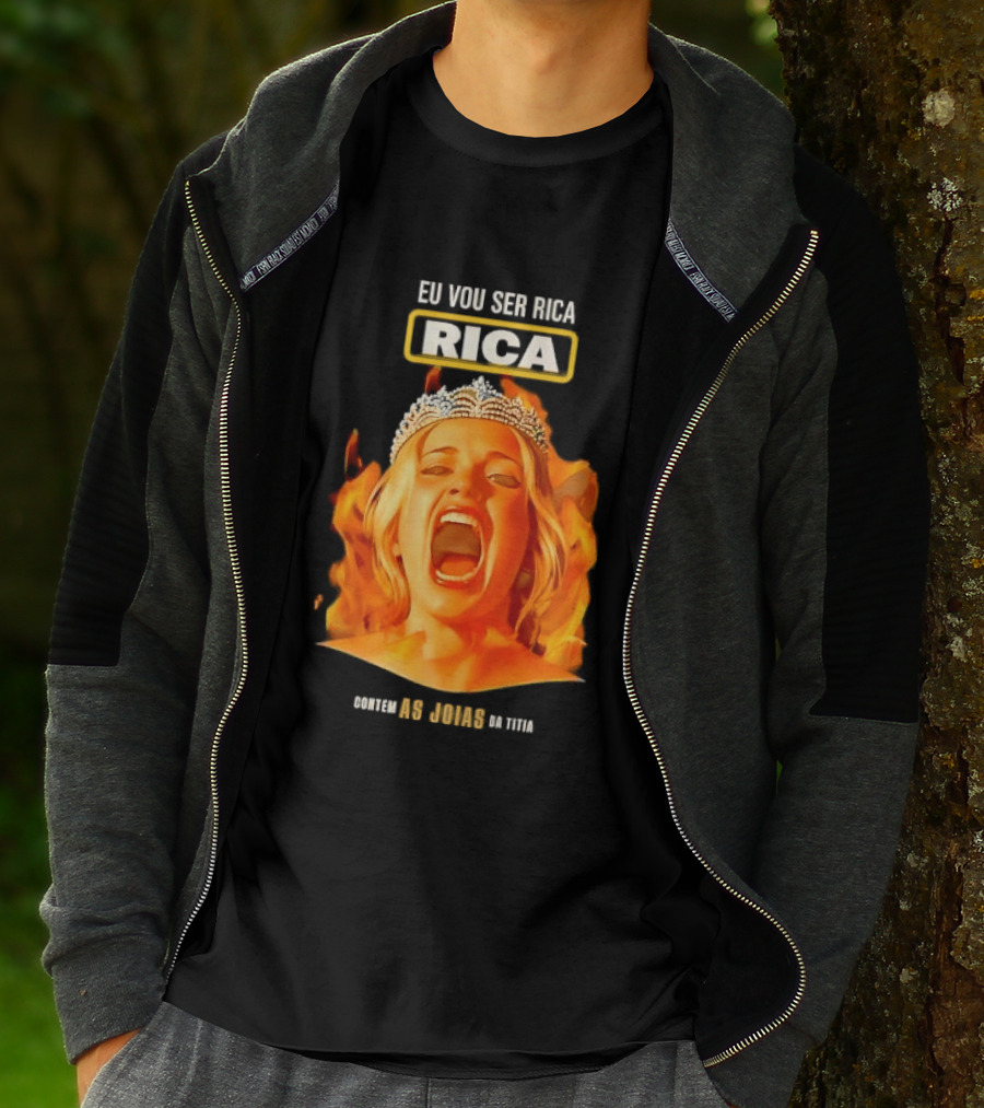 Eu Vou Ser Rica Contem As Joias Da Titia Rica Screaming Blonde Woman T-Shirt