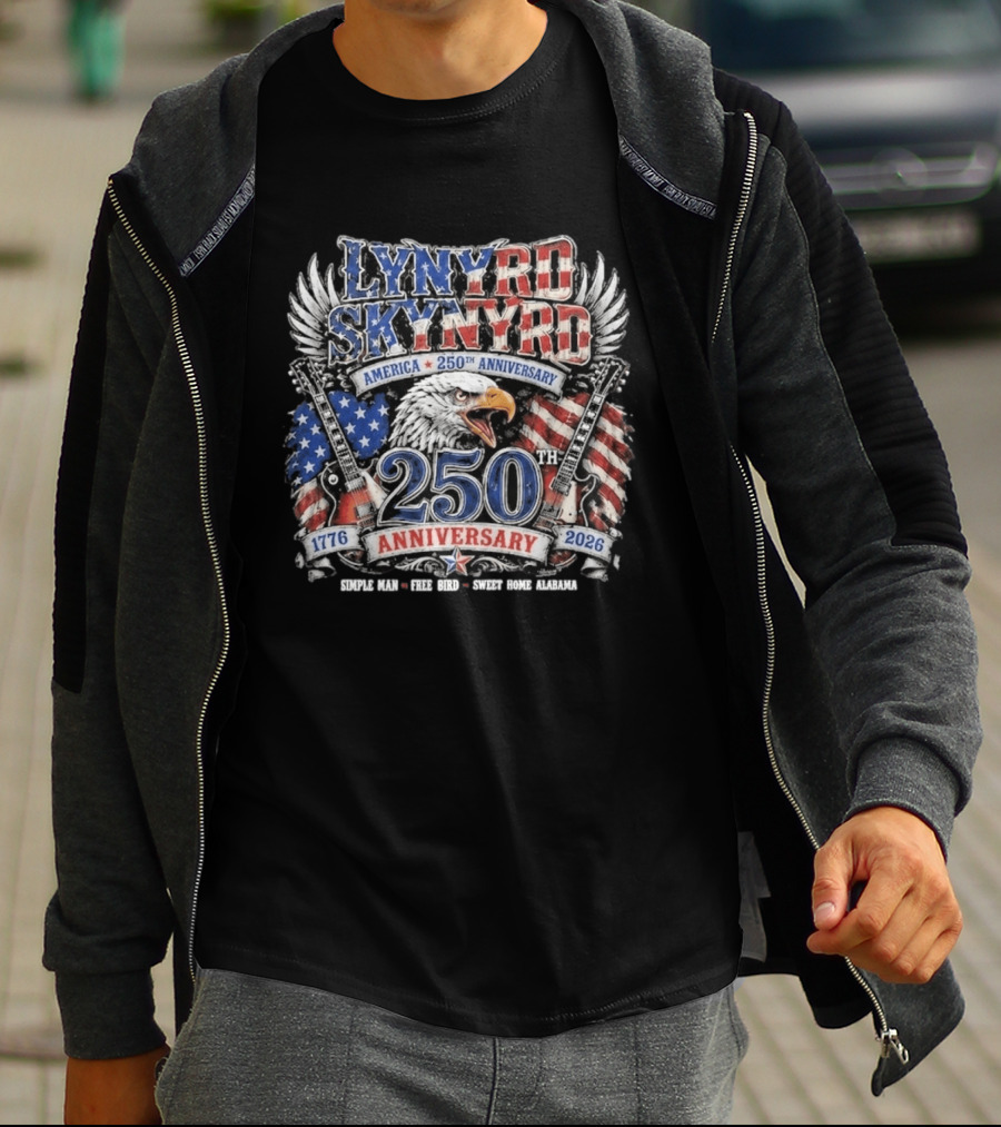 Lynyrd Skynyrd America 250th Anniversary Eagle 1776 2026 Simple Man Free Bird Sweet Home Alabama T-Shirt