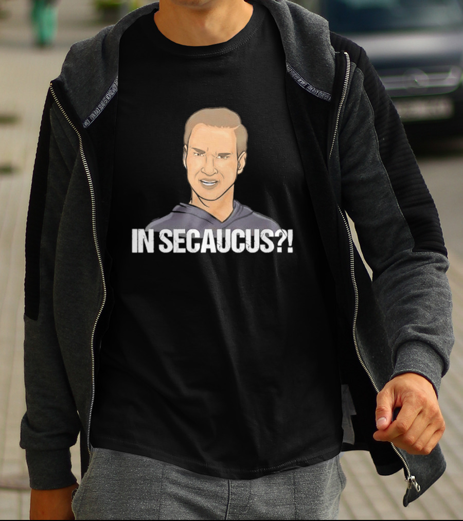 In Secaucus Cartoon Caricature Grimacing Man Face Expression T-Shirt